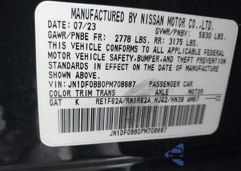 2023 Nissan Ariya Evolve+ z USA, uszkodzony, nr VIN JN1DF0BB0PM708687